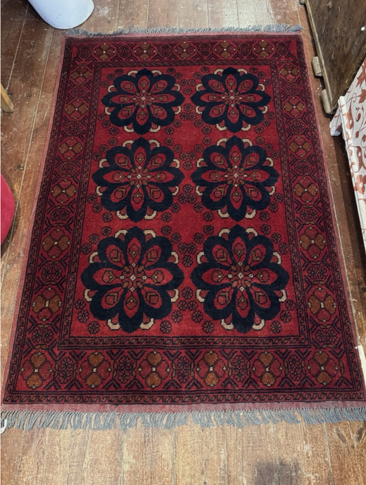 Afghan Khan Mohammadi Hand-Knotted Rug – 160 × 106 cm 1