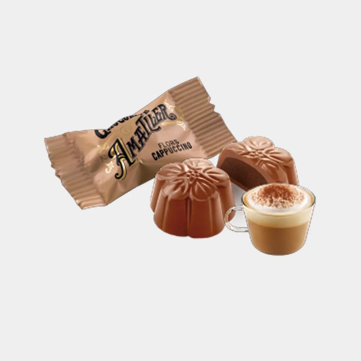 Amatller Milk Chocolate Cappuccino Flower Pralines – 72 g 2