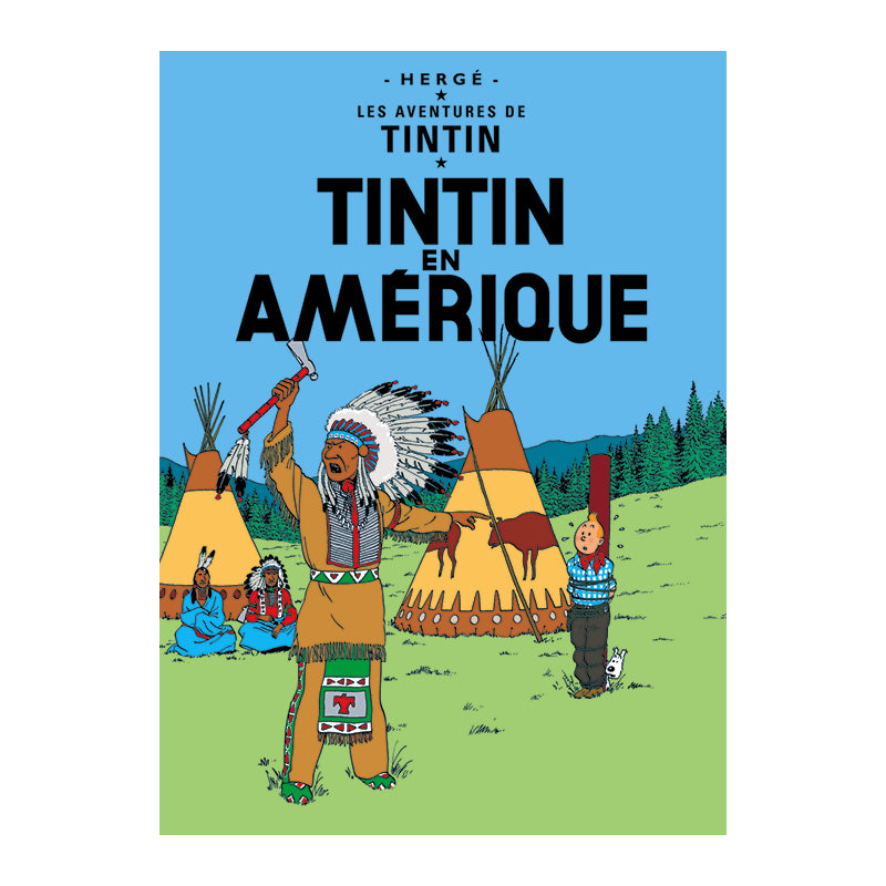 Tin Tin Book Cover Posters " En Amerique "