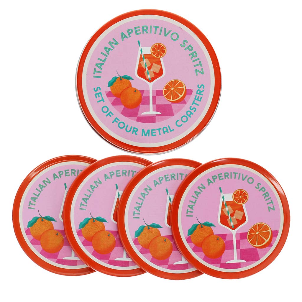 Aperitivo Spritz Metal Coasters – Set of 4