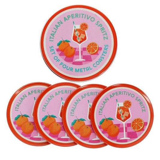 Aperitivo Spritz Metal Coasters – Set of 4