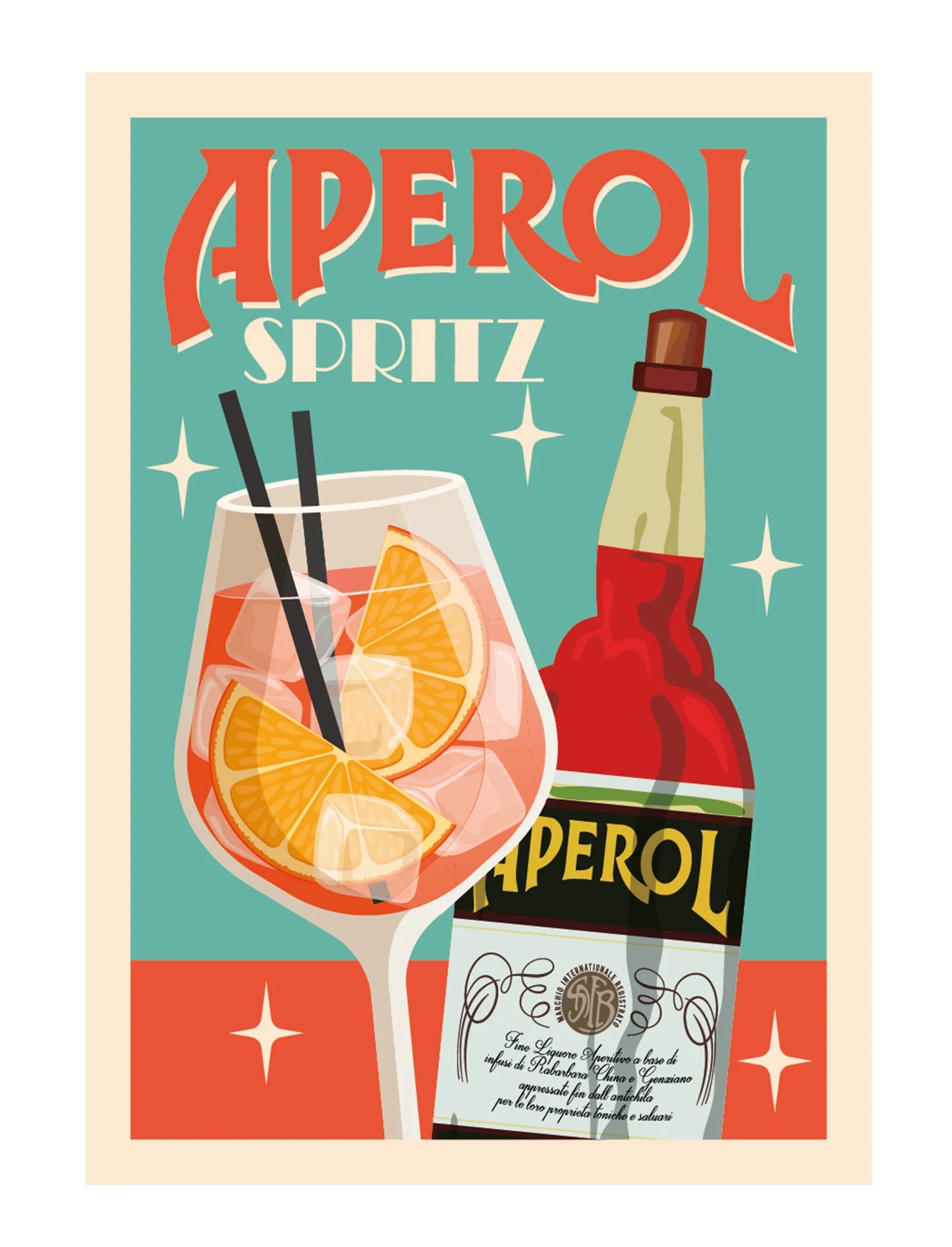 Aperol Spritz Poster Blue And Red