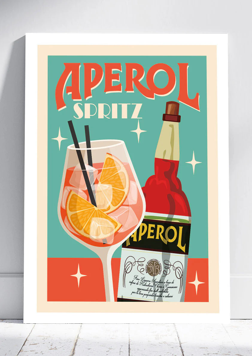 Aperol Spritz Poster Blue And Red