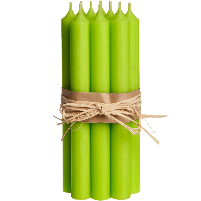 Apple Green Tall Dinner Candle 10"/25cm Tall 2