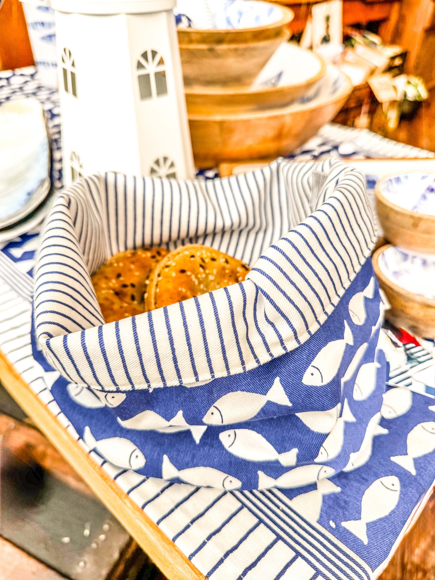 Batela Cotton Bread Basket – Fish Motif#5