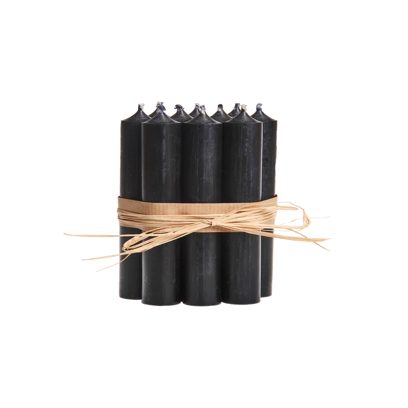 Black Short 4"/10cm Dinner Candles 2