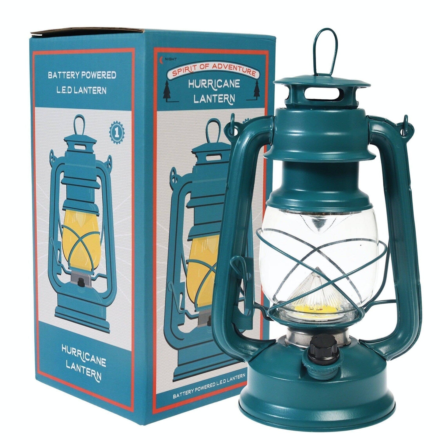 Blue Led Hurricane Lantern 1