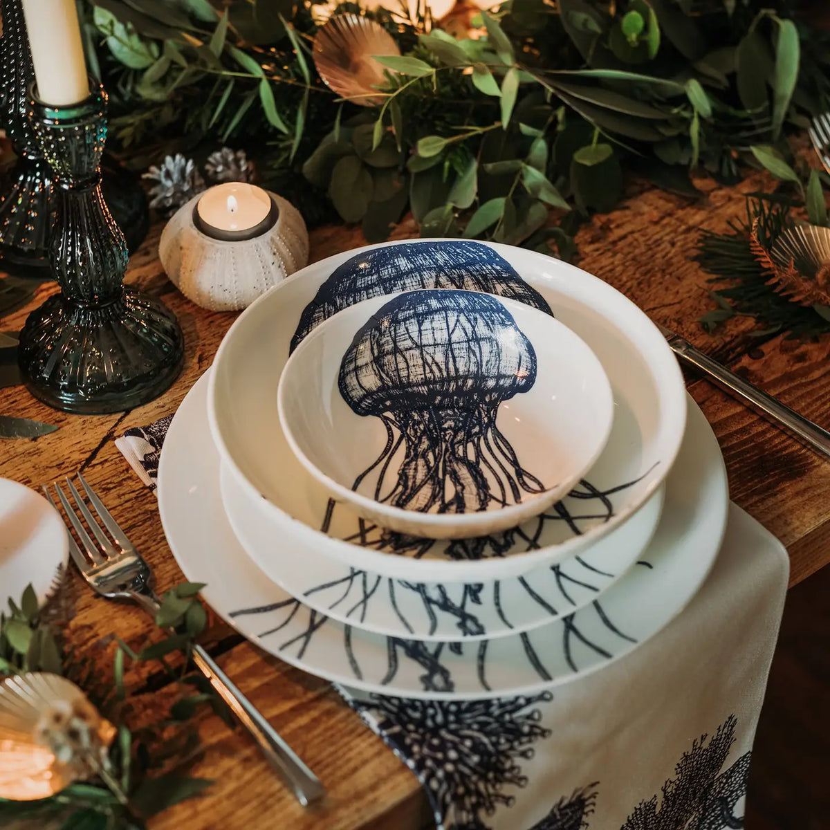 Bone China Jellyfish Pasta Bowl 4