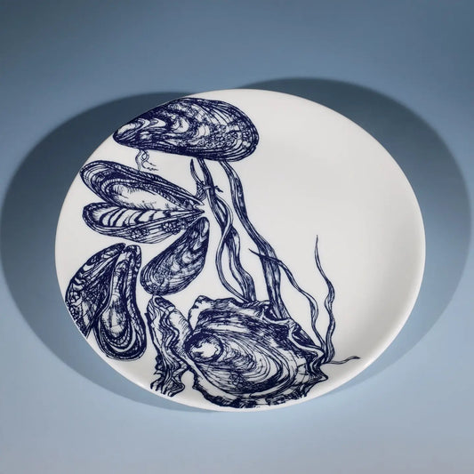Bone China Mussel & Oyster Dinner Plate -1