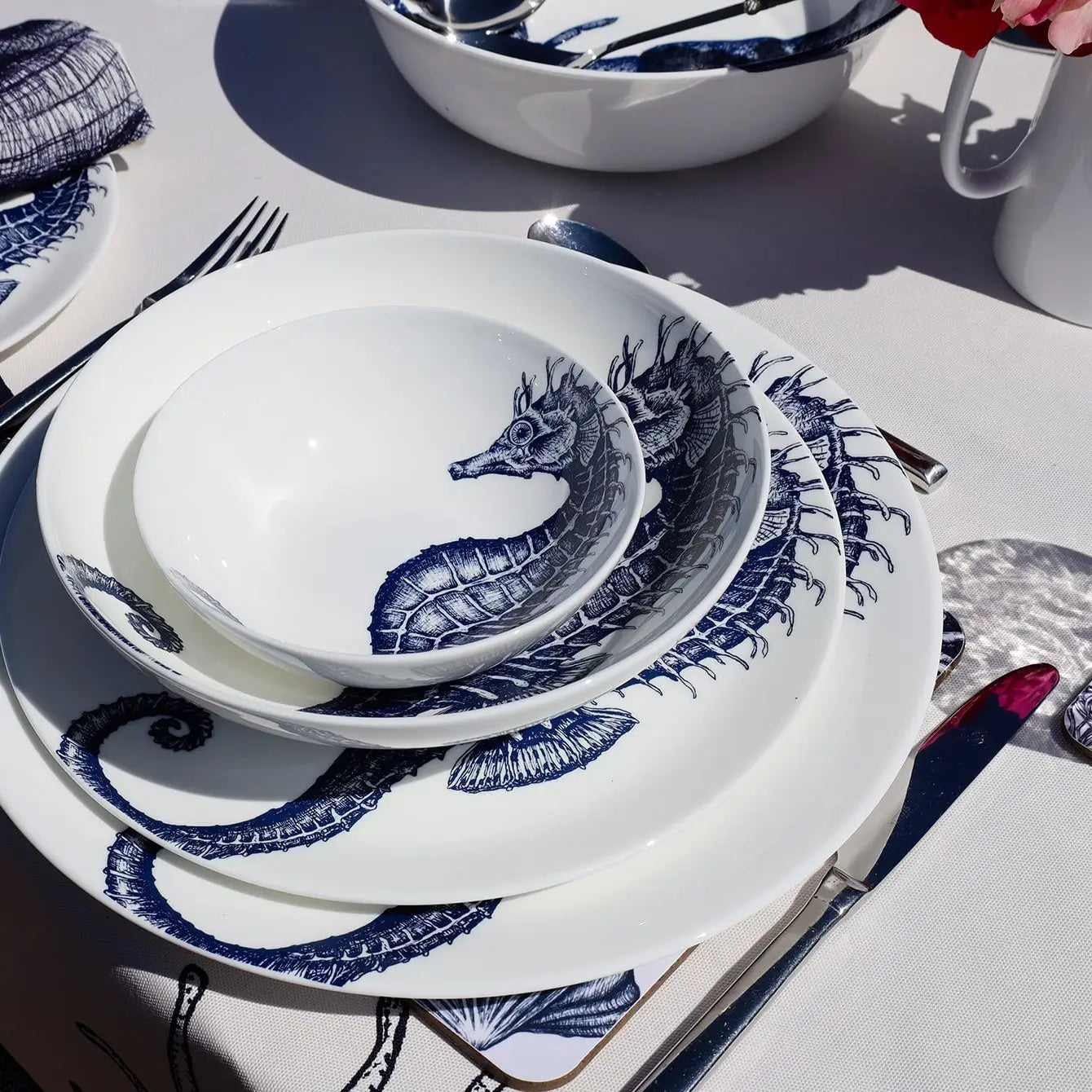 Bone China Seahorse Dinner Plate - 2
