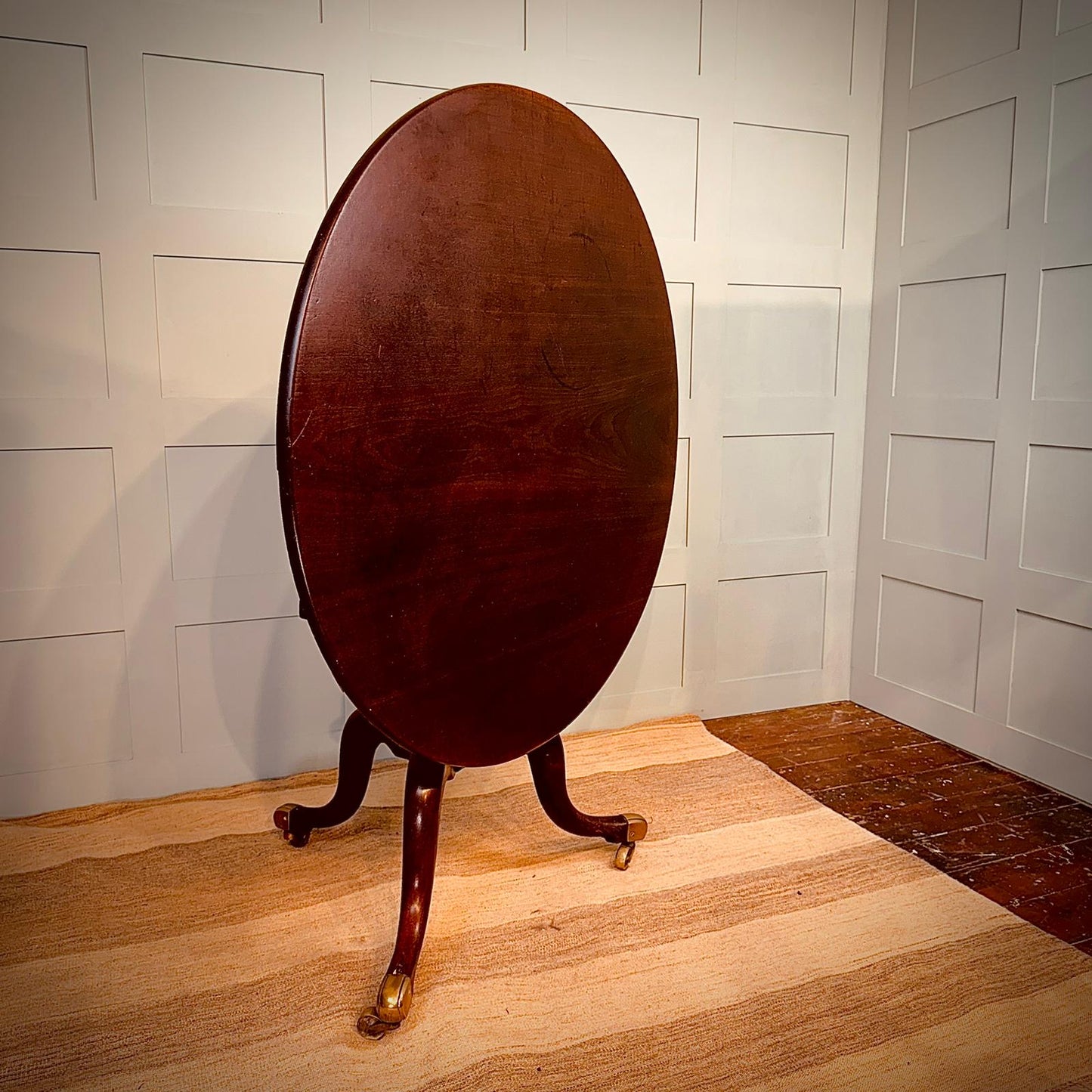 Mahogany Tripod Breakfast Table with Brass Casters, c 1760