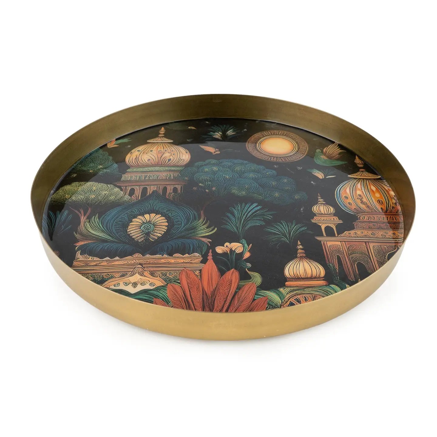 Candlelight Jaisalmer Metal Tray – Decorative Gold Finish 2