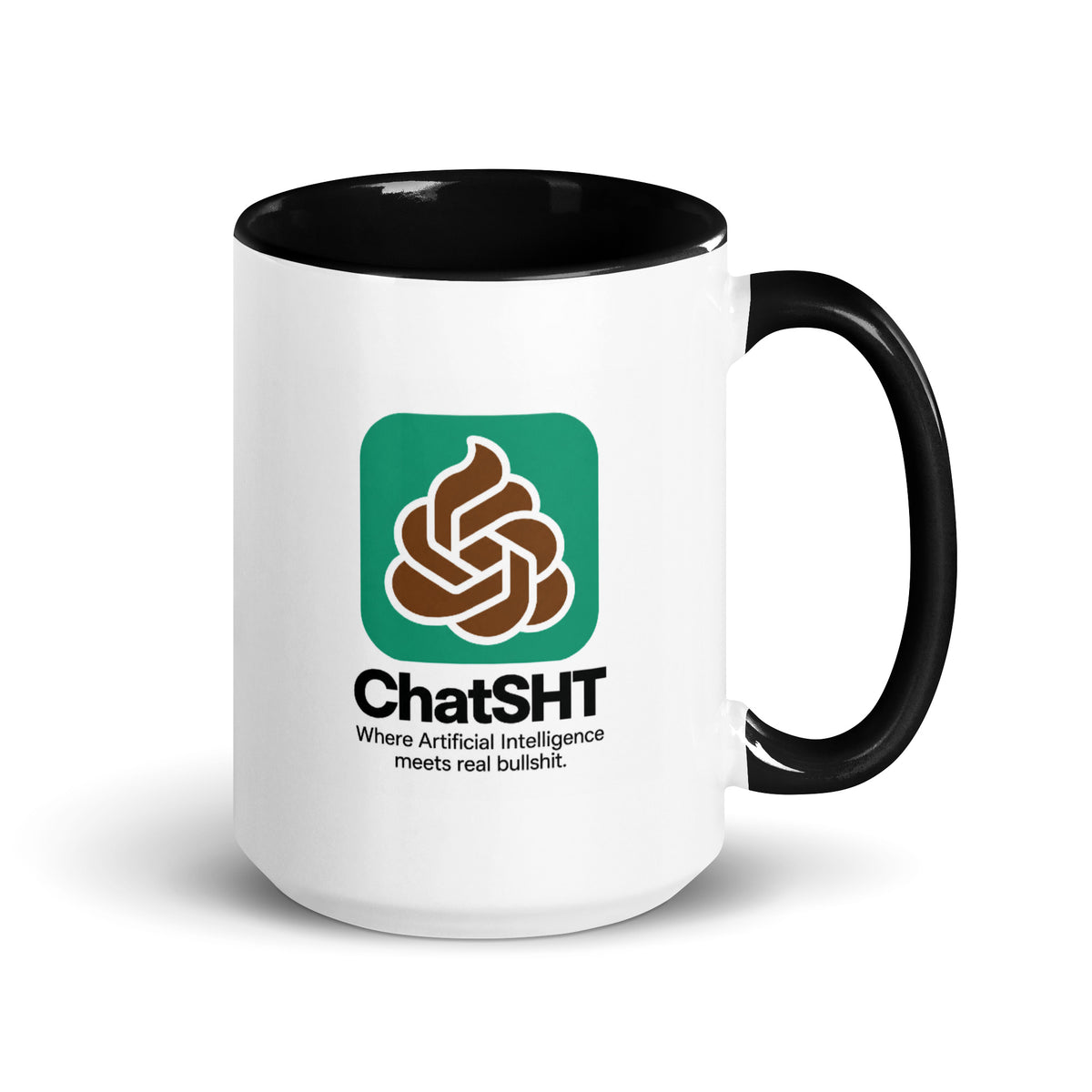 ChatSHT Funny AI Mug – Black Handle & Inside Ceramic Mug 7