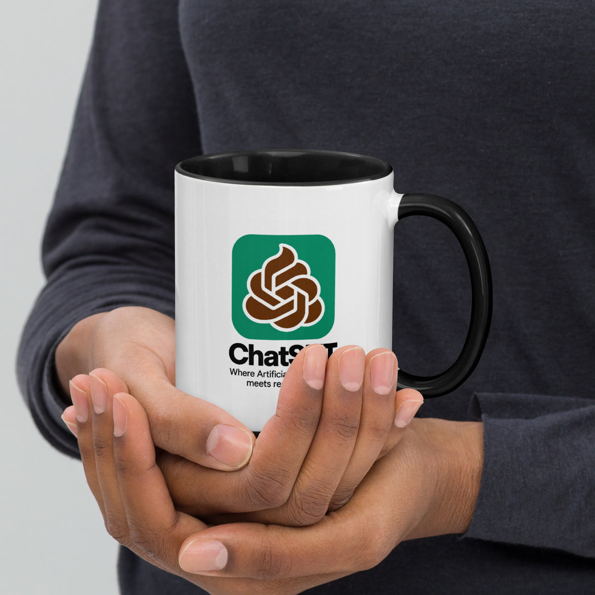 ChatSHT Funny AI Mug – Black Handle & Inside Ceramic Mug 8