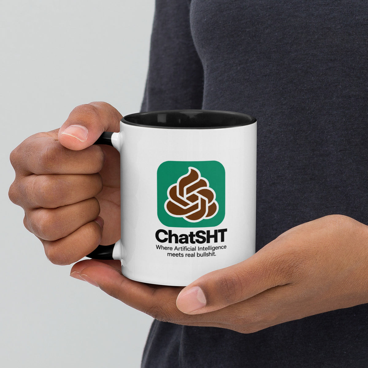 ChatSHT Funny AI Mug – Black Handle & Inside Ceramic Mug 9