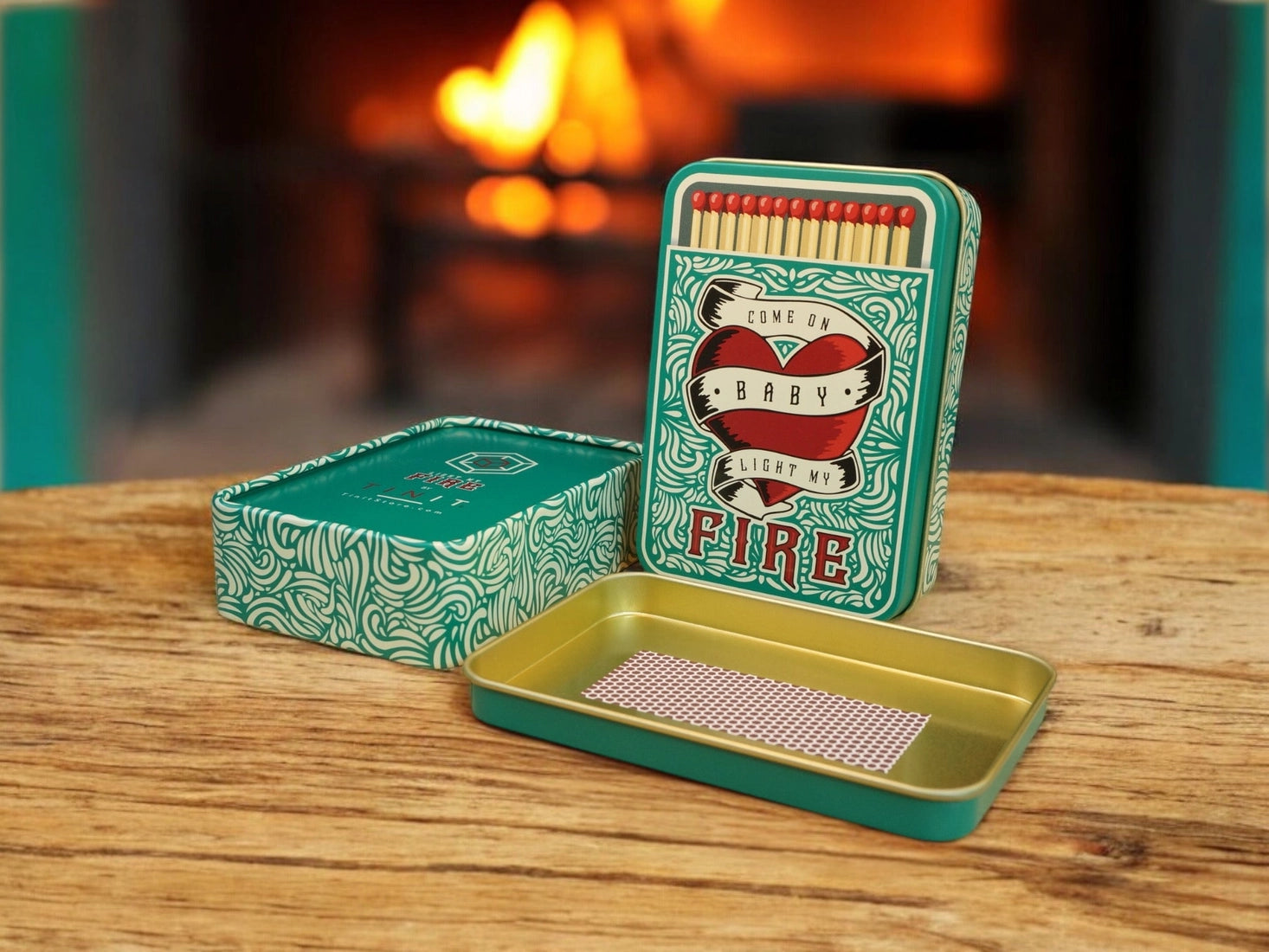 "Come On Baby Light My Fire "Match Tin Open