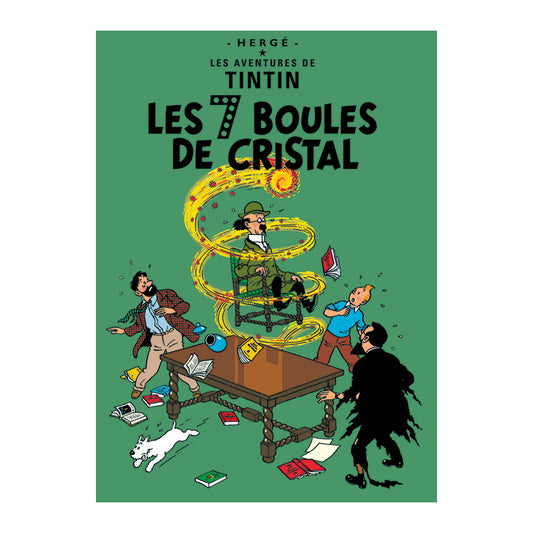 Tin Tin Book Cover Poster " Les 7 Boules De Crystal"