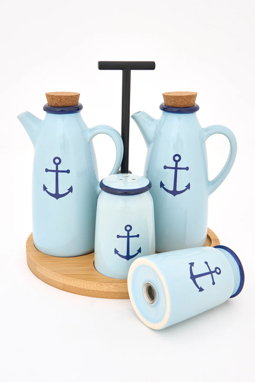 Coastal Anchor Oil & Vinegar Salad Dressing Set