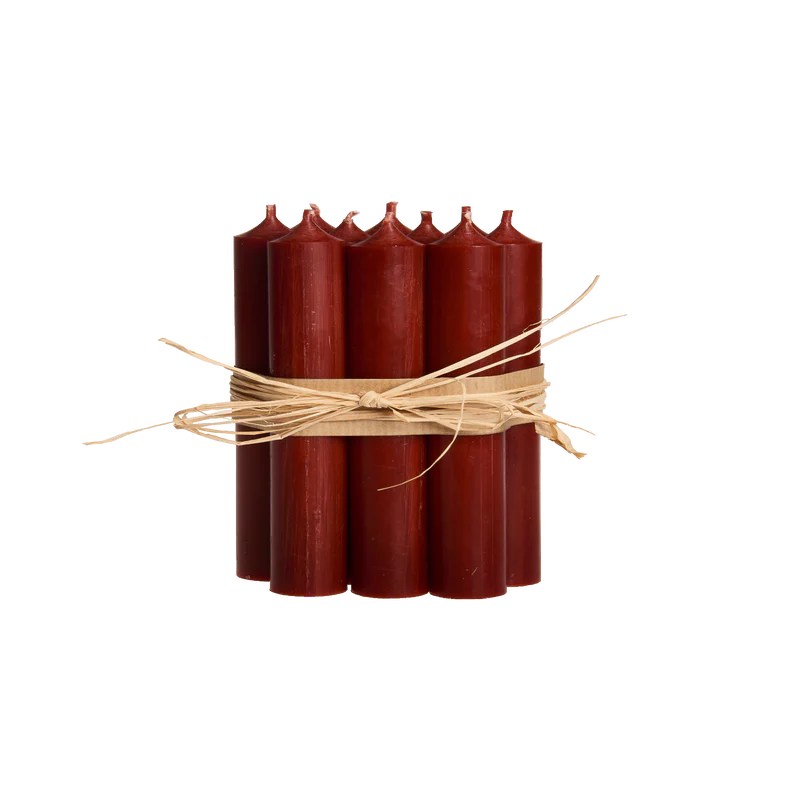 Dark Red Short 4"/10cm Dinner Candles 2