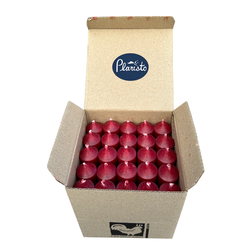 Dark Red Short 4"/10cm Dinner Candles 3