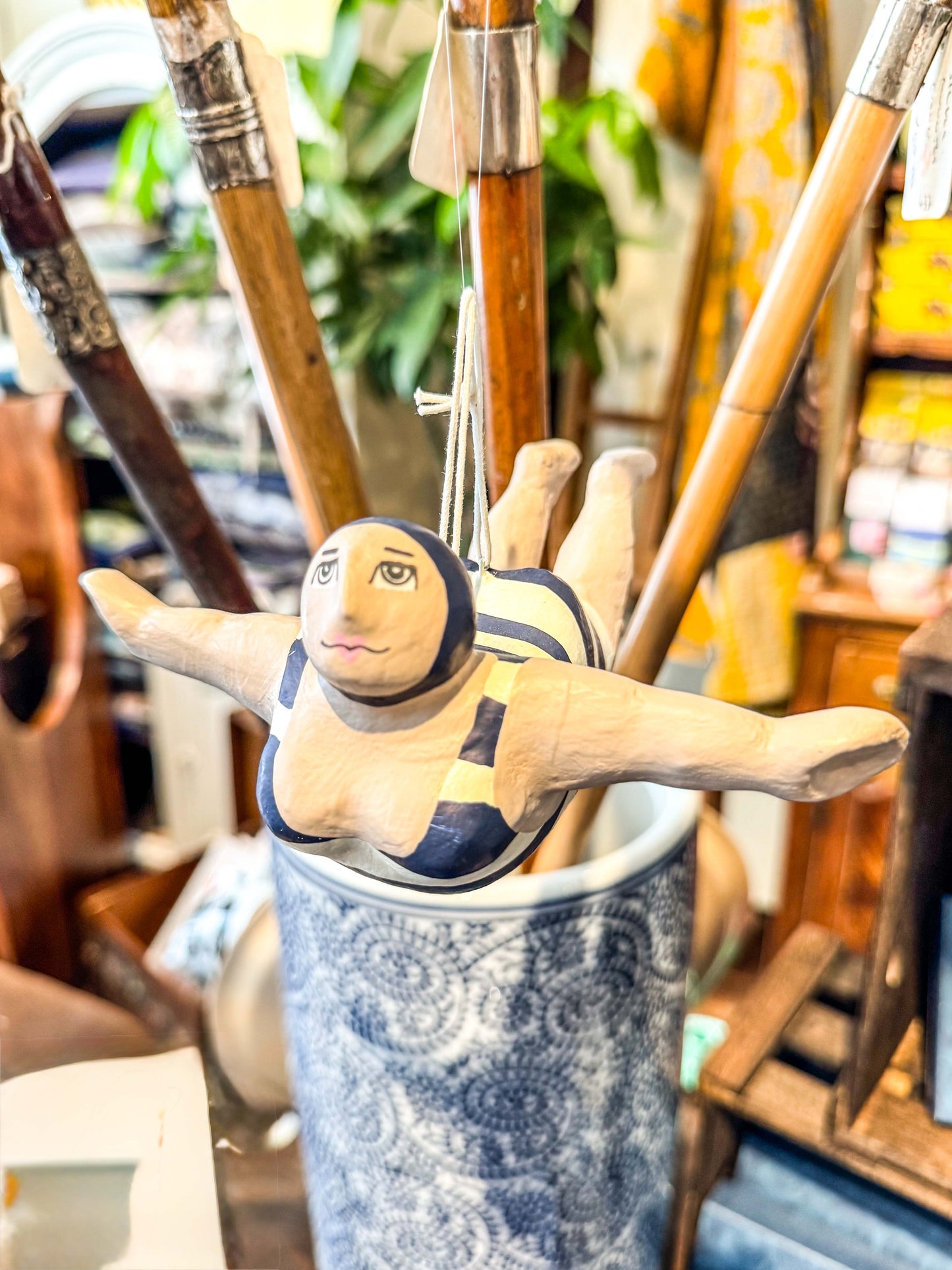 Decorative Papier Mâché Bather Hanging Decoration - Female (Small) Situ