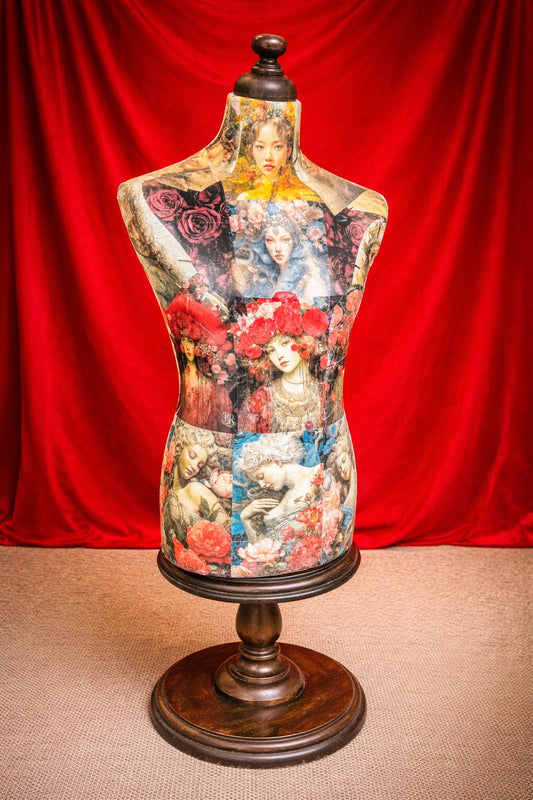 Decoupaged Mannequin, by Clive Frederiksson Unique Art Sculpture