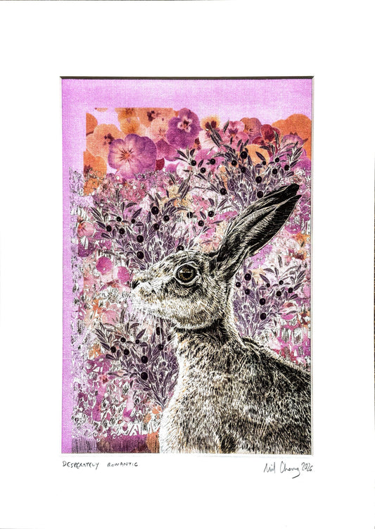 “Desperately Romantic” – Textile Art Print (30 x 40 cm) by Nigel Graham Cheney