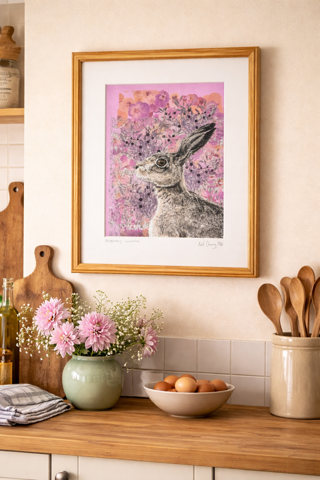 “Desperately Romantic” – Textile Art Print (30 x 40 cm) by Nigel Graham Cheney 2
