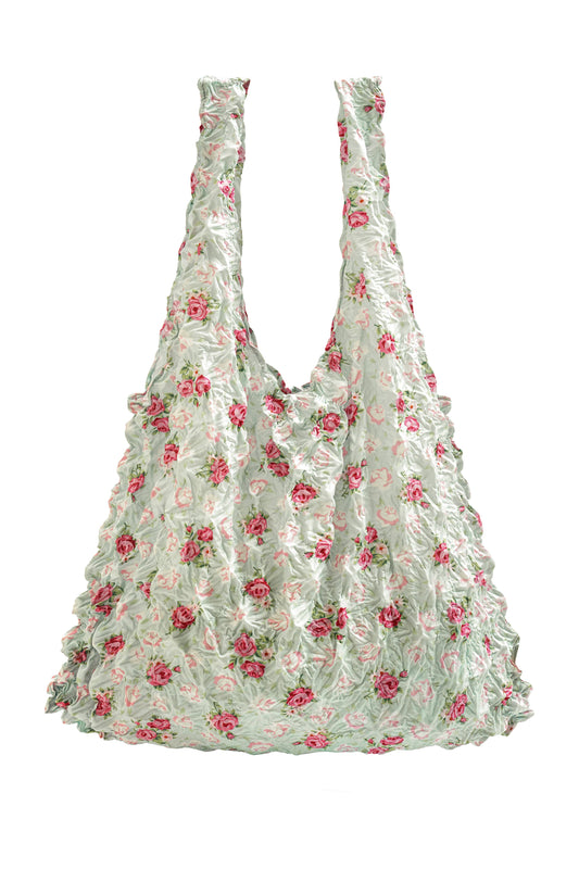 Duck Egg Blue and Rose - Sustainable Foldable Shopping Bag