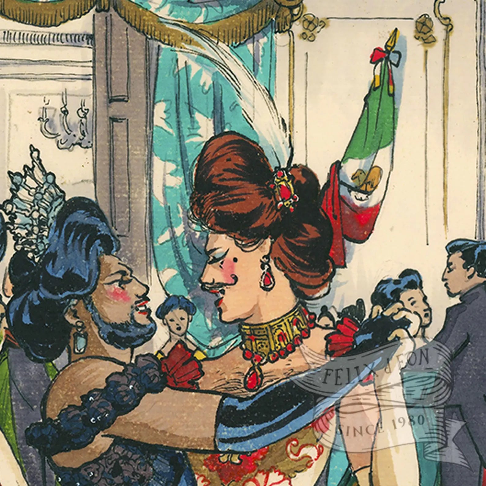"El Baile De Los 41" - Print By Felix d'Eon 2 close up
