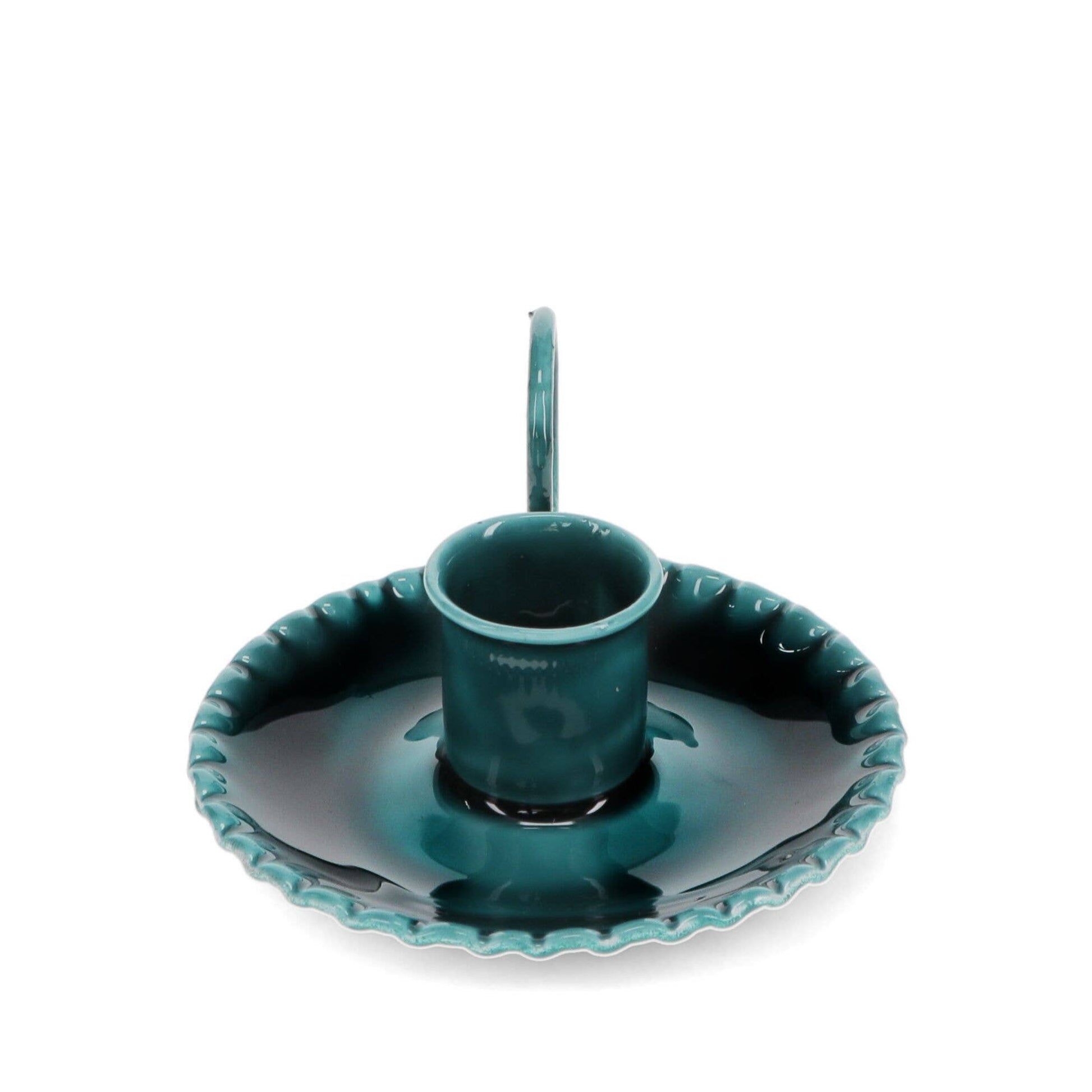 Enamel Chamberstick Candle Holder - Blue 2