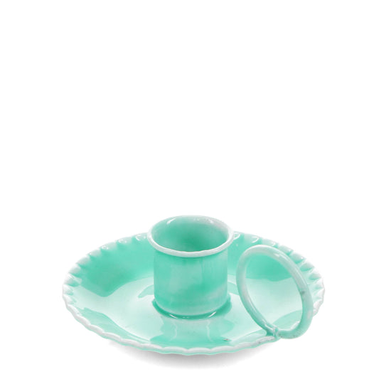 Enamel Chamberstick Candle Holder – Aqua
