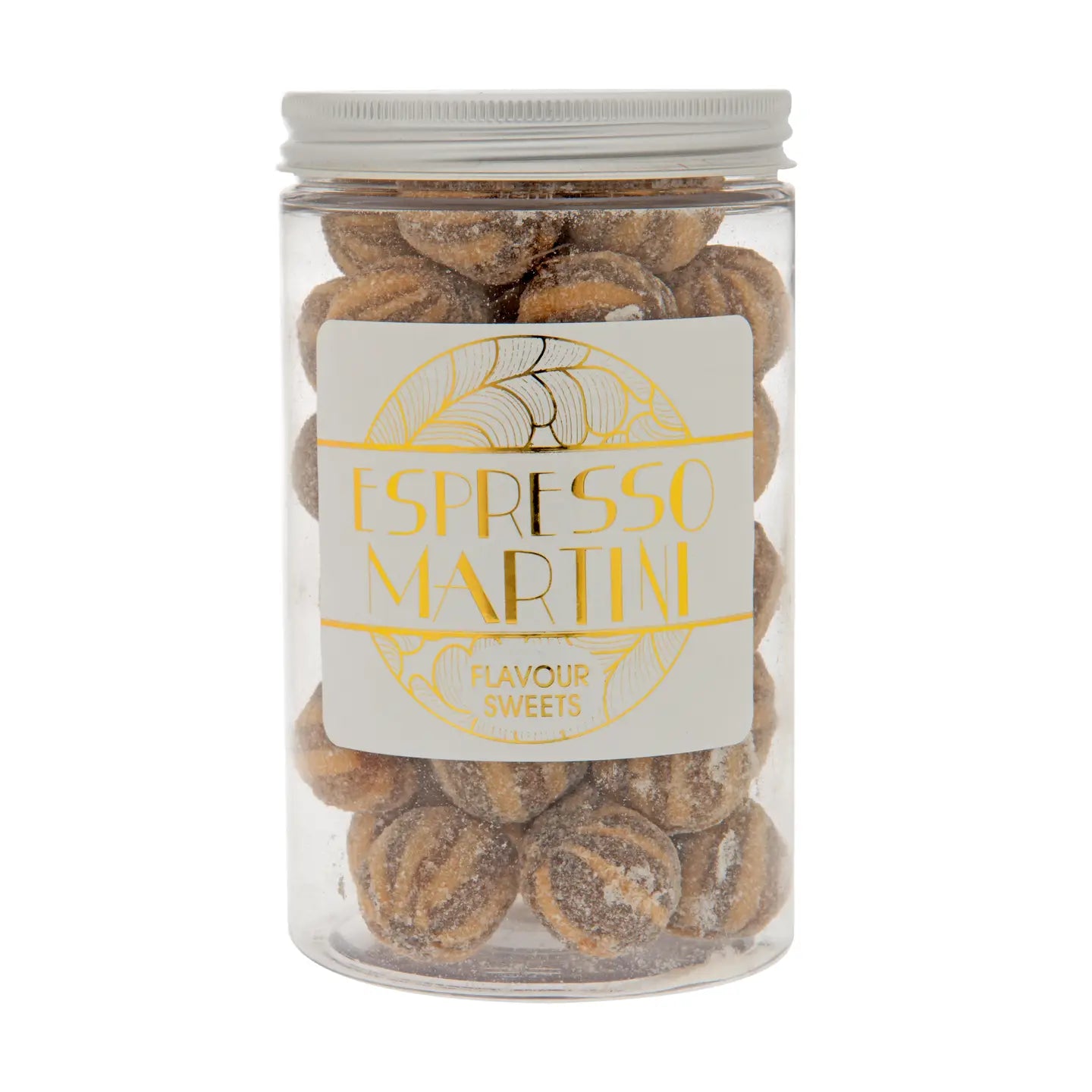Espresso Martini Hard Boiled Sweets in Tall Jar 1