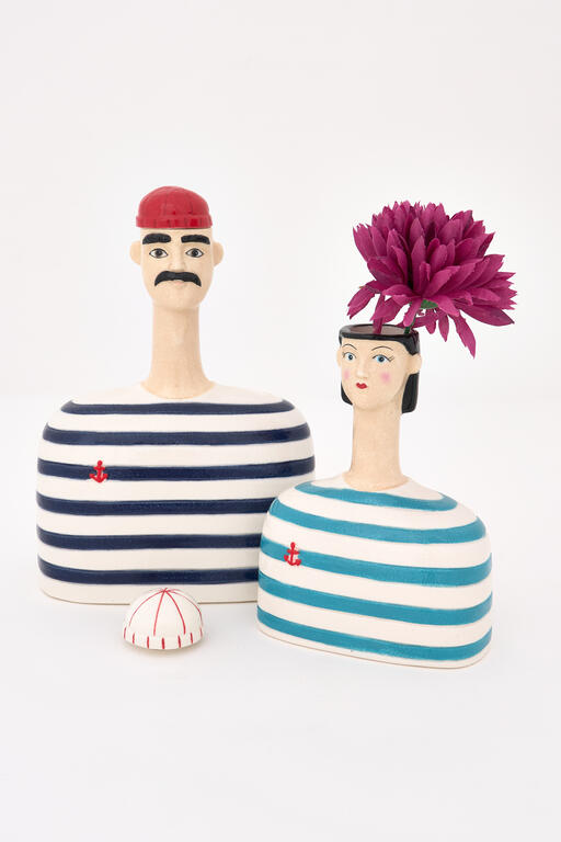 Female Figure Ceramic Nautical Vase 10