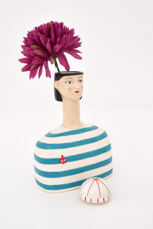 Female Figure Ceramic Nautical Vase 4