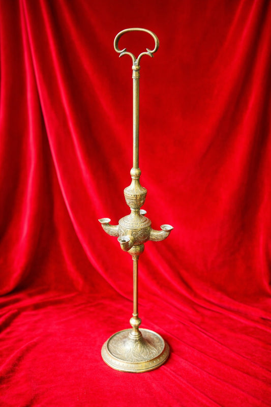 Four Wick Brass Oil Lamp | Deja Vu