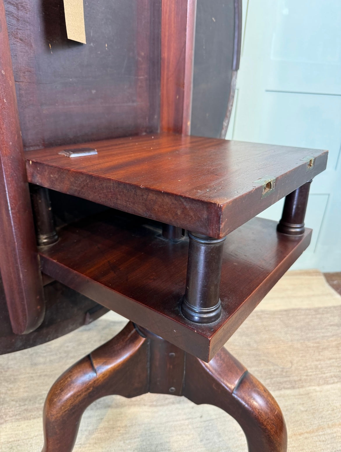 Mahogany Tripod Breakfast Table with Brass Casters, c 1760