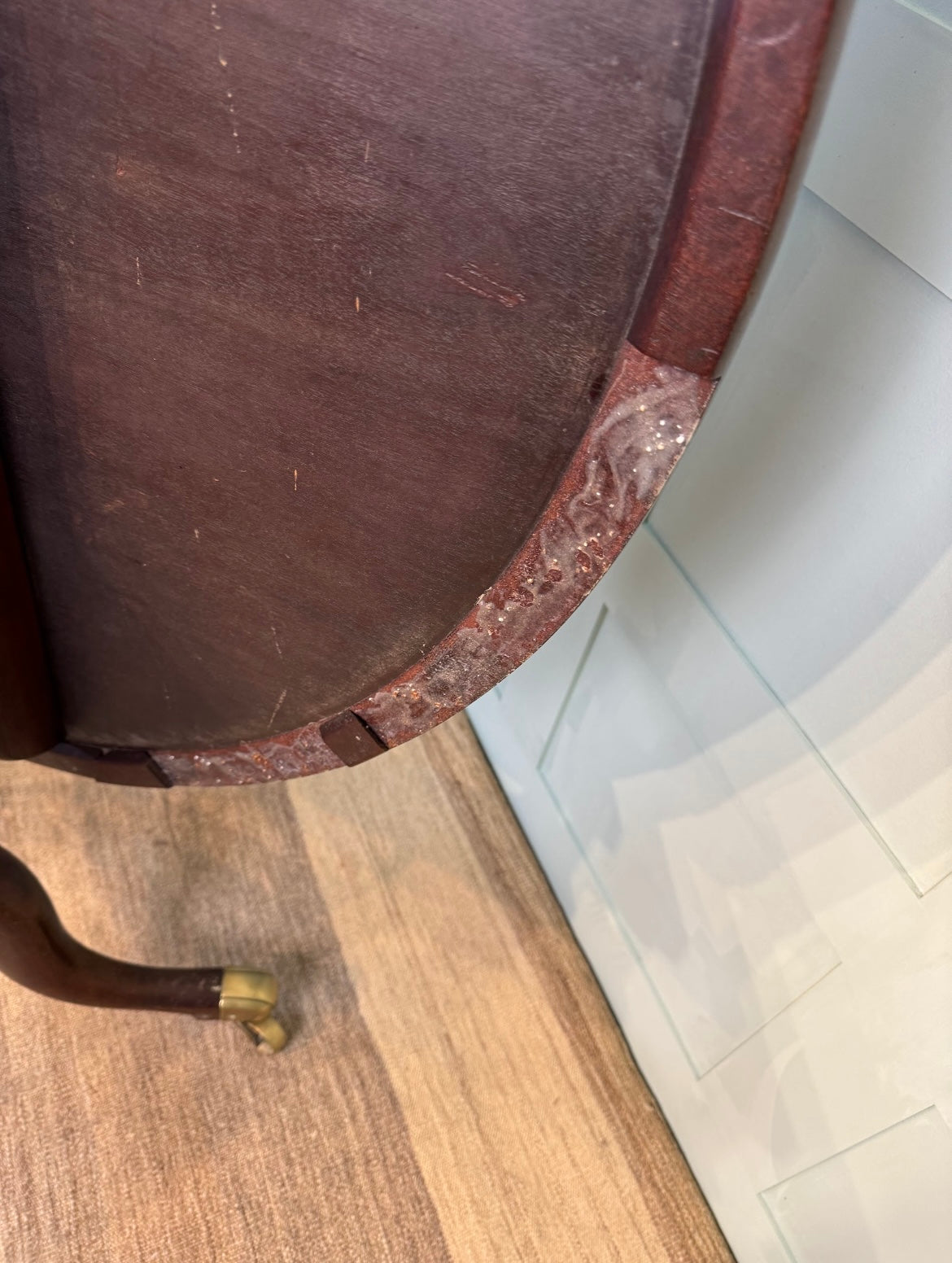 Mahogany Tripod Breakfast Table with Brass Casters, c 1760