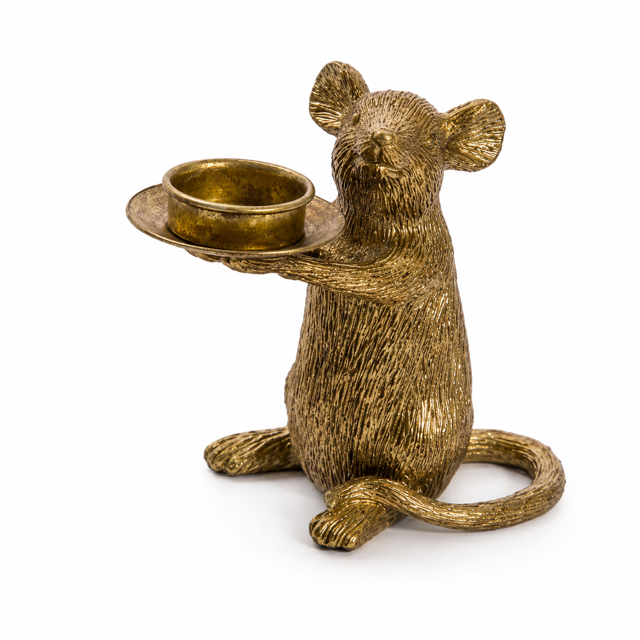 Gold Mouse Candle Holder