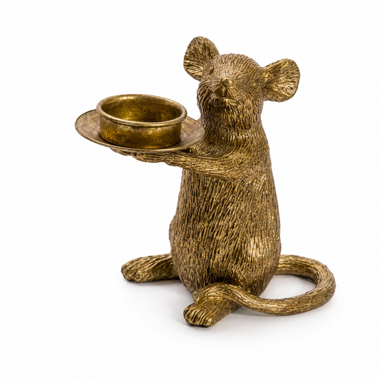 Gold Mouse Candle Holder