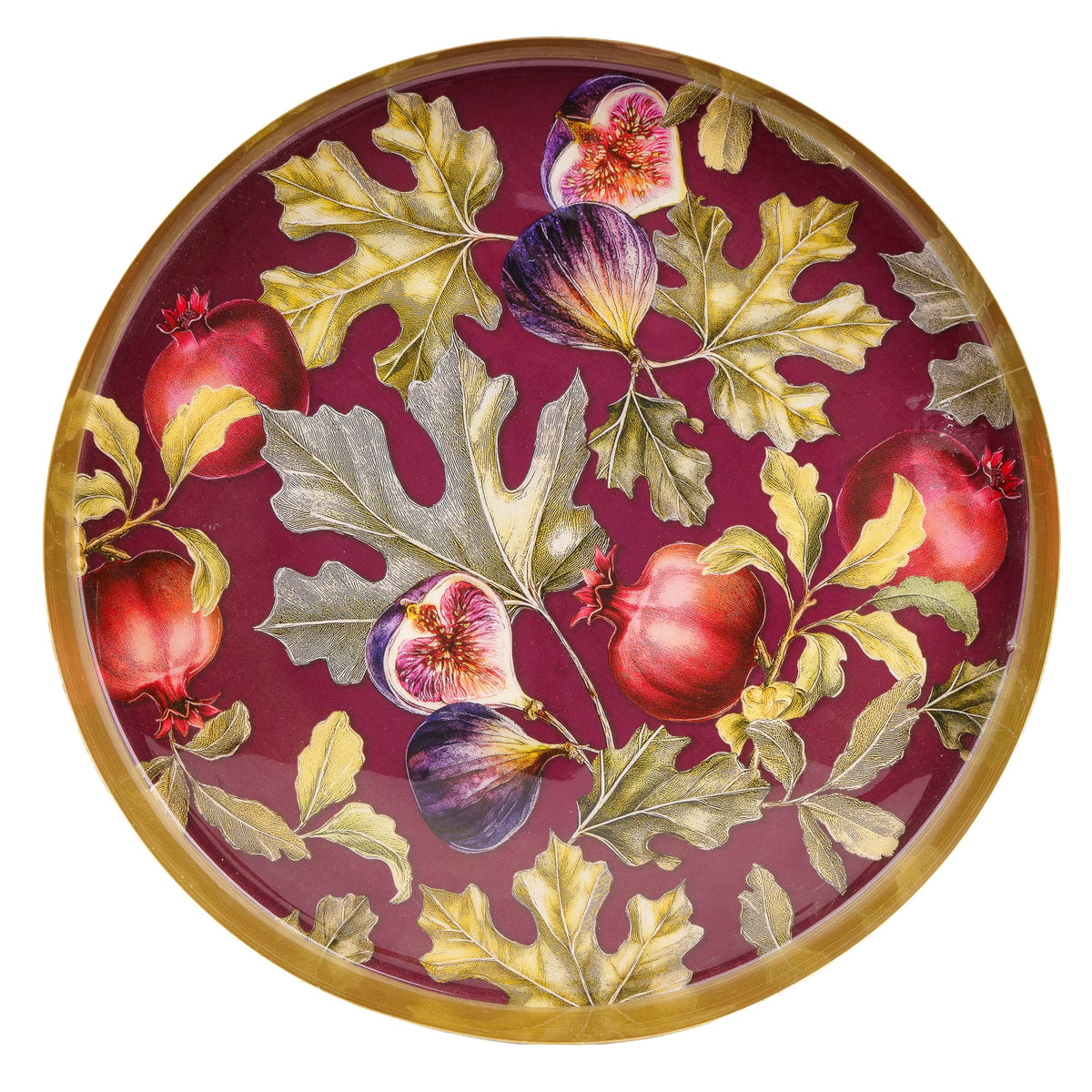 Gold Metal Tray - Fig & Pomegranate 1