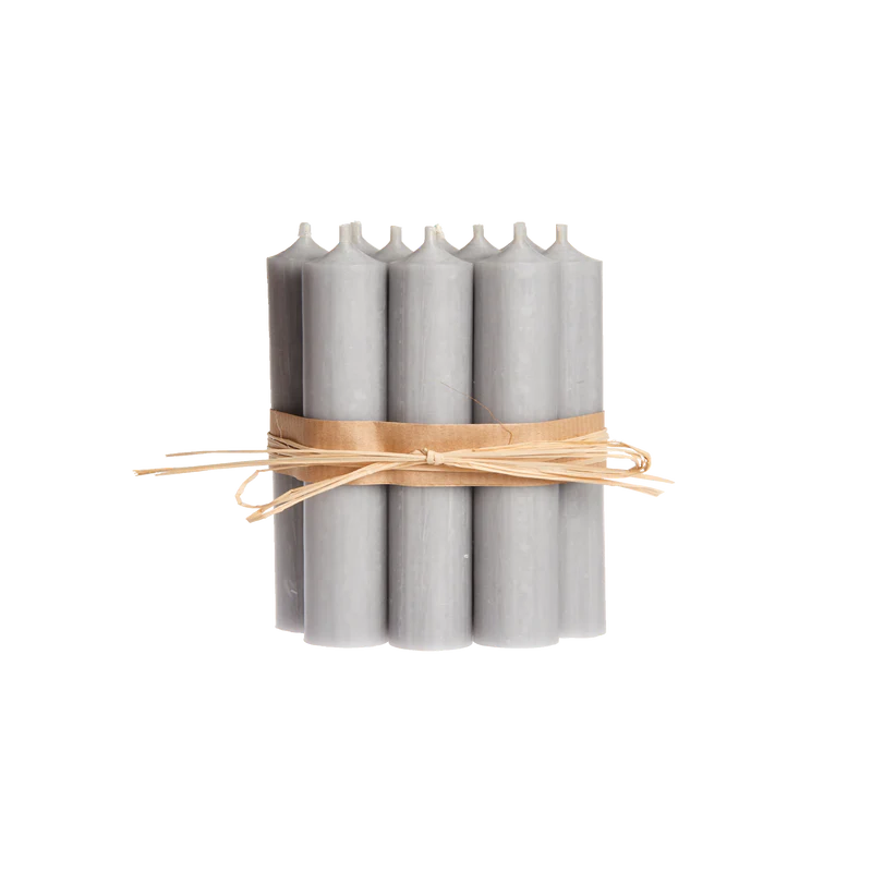 Grey Short 4"/10cm Dinner Candles 2