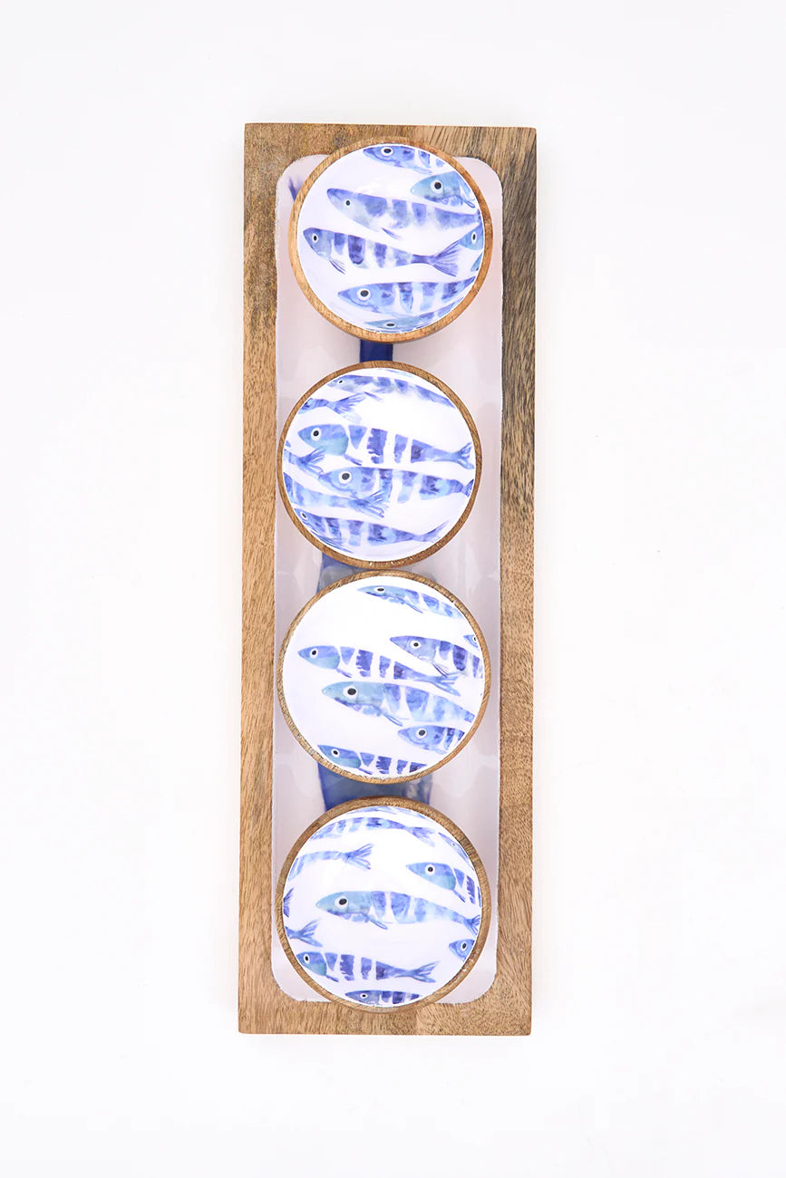 Hand-Painted Enamel Fish Bowls, Set of 4#5