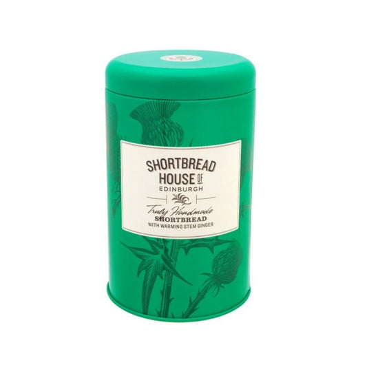 Handmade Traditional Shortbread Biscuits – 140g Gift Tin - with Warming Stem Ginger 