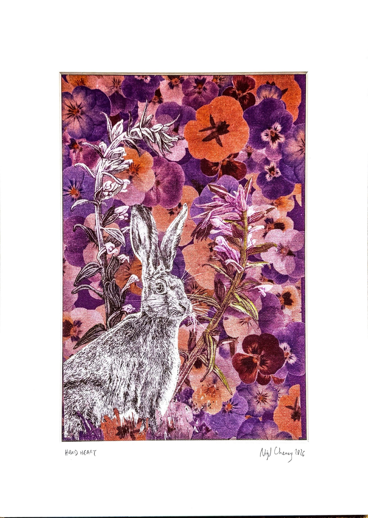 “Hard Heart” – Textile Art Print (30 x 40 cm) by Nigel Cheney