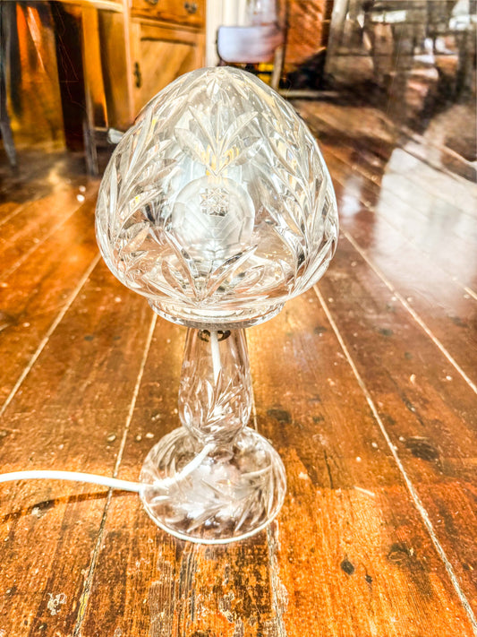 Edwardian Cut Glass Mushroom Table Lamp