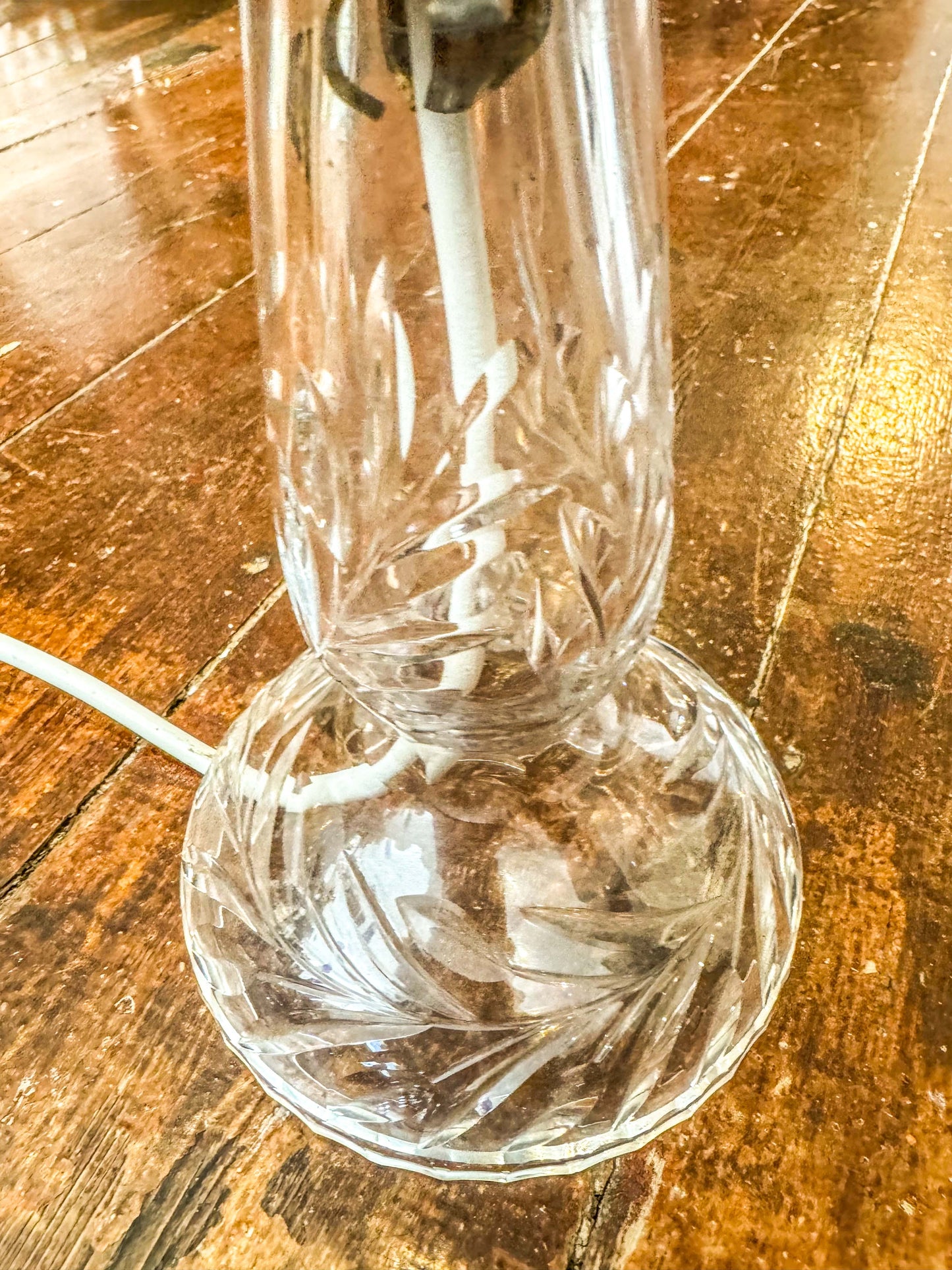 Edwardian Cut Glass Mushroom Table Lamp