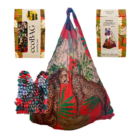 Jungle Leopard & Palm - Sustainable Foldable Shopping Bag
