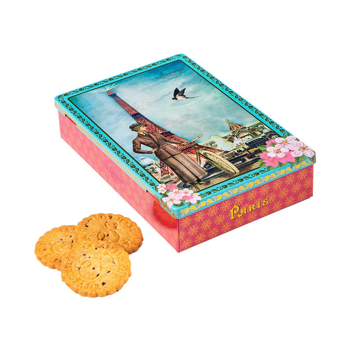 La Sablésienne “Louison in Paris” Butter Cookies with Chocolate Chips – 150 g Gift Tin 1