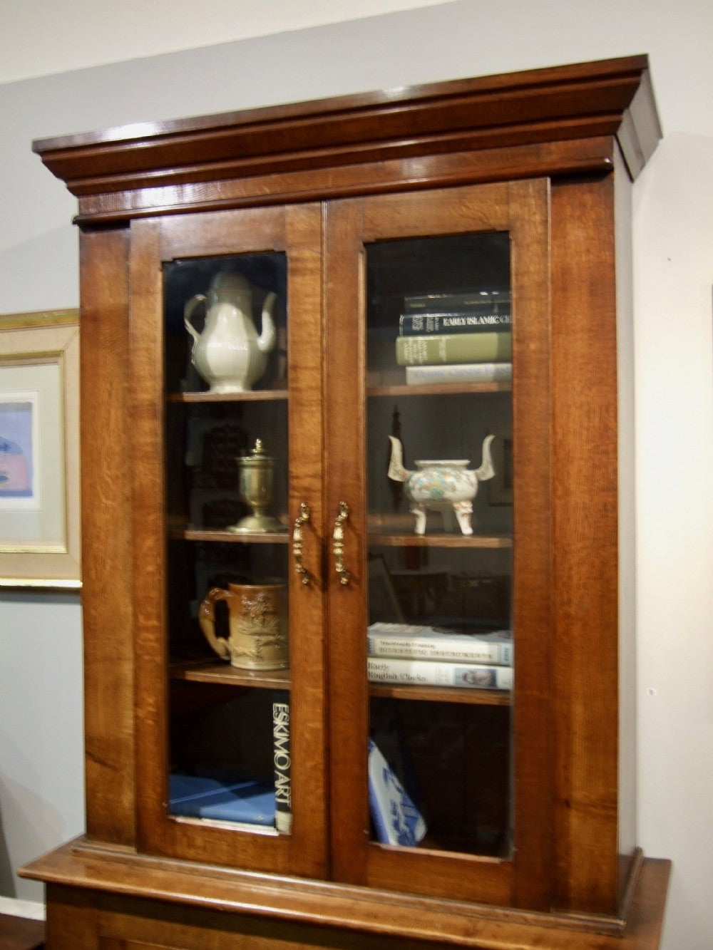 Late Victorian English Oak Narrow Bookcase 4